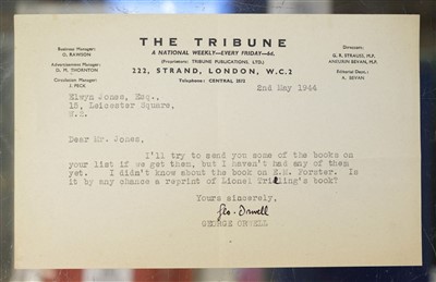 Lot 736 - Orwell (George, i.e. Eric Arthur Blair, 1903-1950). A group of three typed letters signed