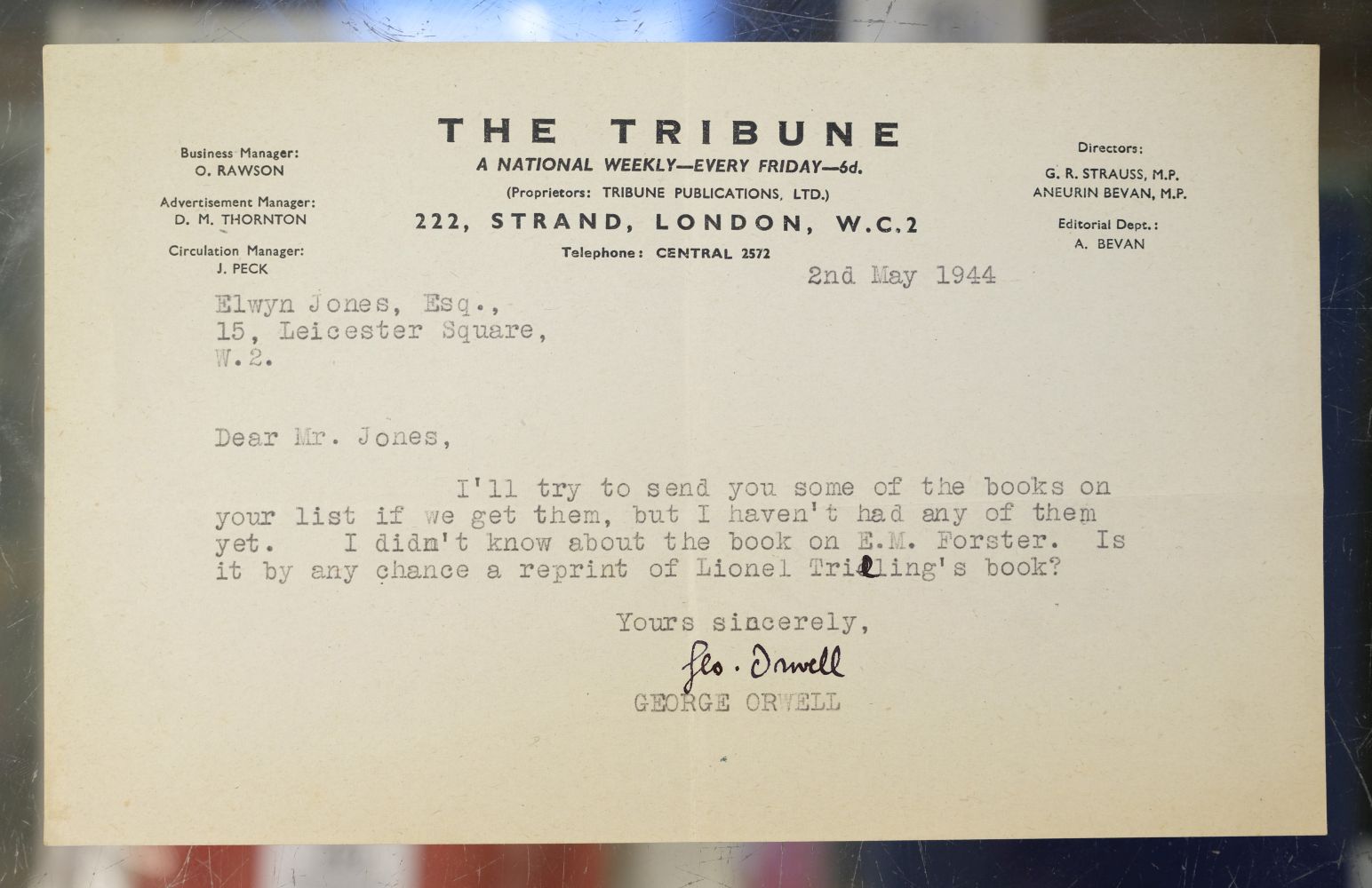 Lot 736 - Orwell (George, i.e. Eric Arthur Blair, 1903-
