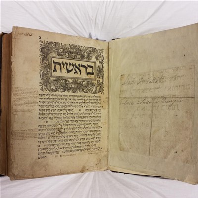 Lot 284 - Bible [Hebrew]. [The Old Testament, Antwerp: Christophe Plantin, 1580-82]