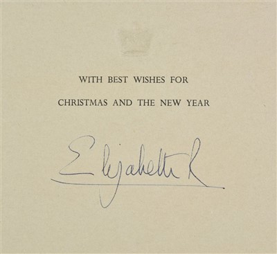 Lot 244 - Elizabeth II (Queen of the United Kingdom, 1926-). Christmas card, signed, [1958]