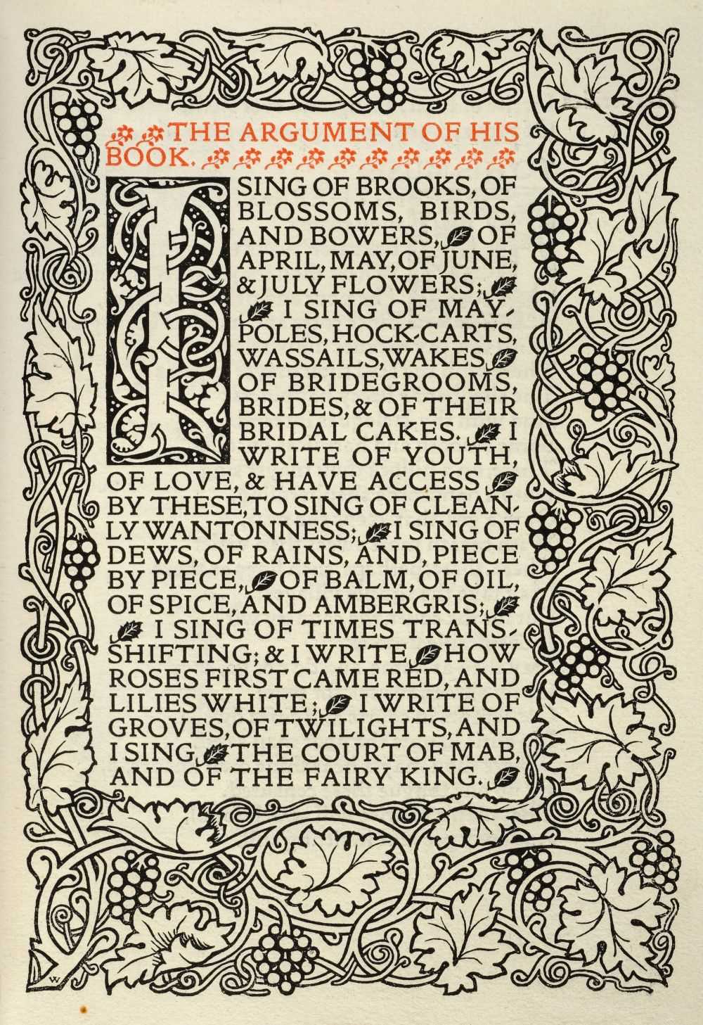 Lot 634 - Kelmscott Press. Poems of Robert Herrick, 1895