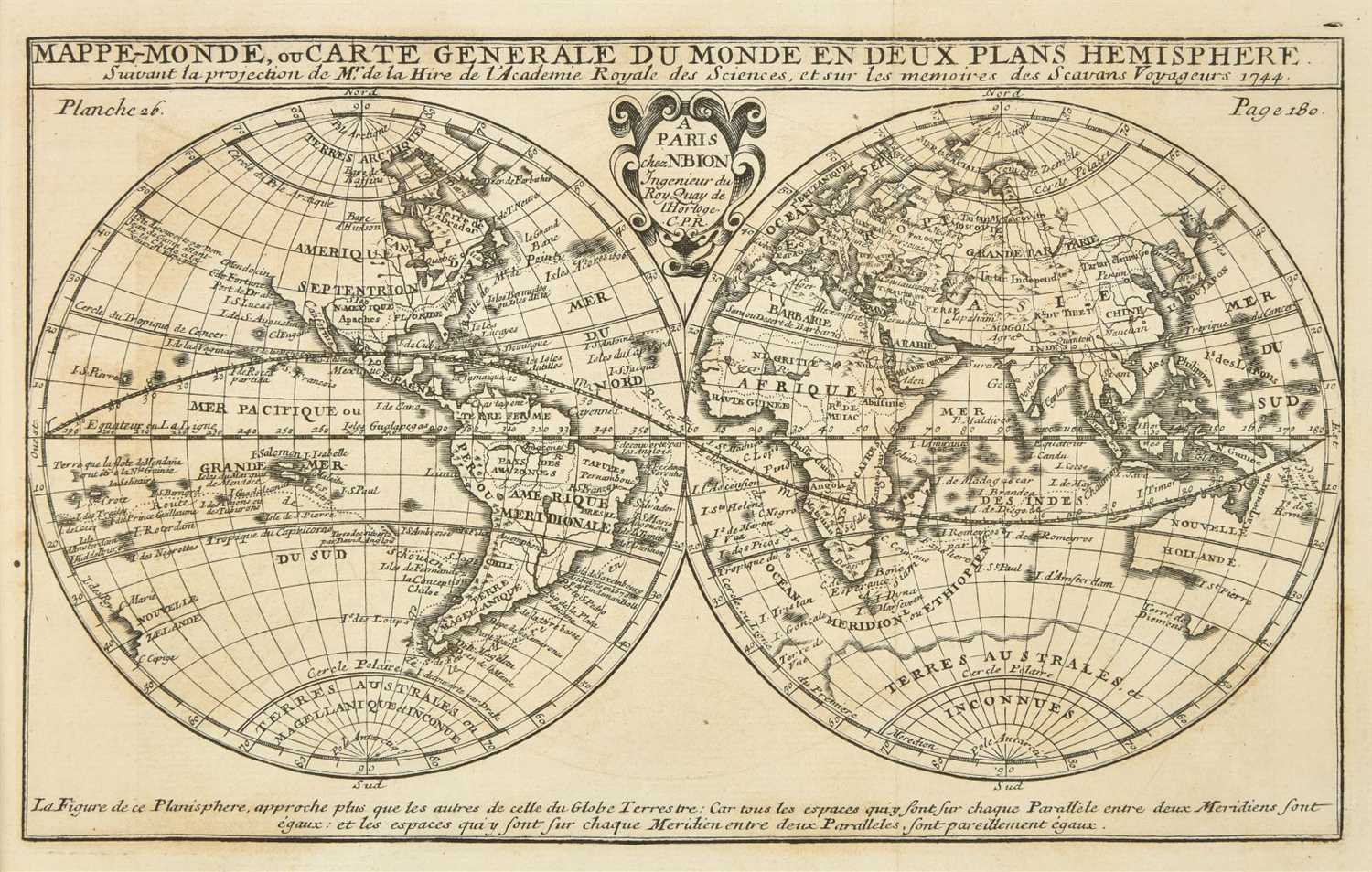 Lot 295 - Bion (Nicolas). L'Usage des Globes Celeste et Terrestre, 1751