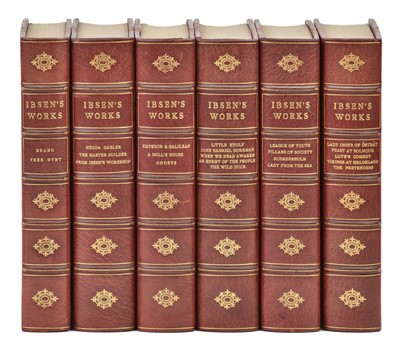 Lot 382 - Ibsen (Henrik). The Works of Henrik Ibsen, 12 volumes bound in 6, circa 1911
