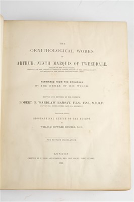 Lot 78 - Hay (Arthur, 9th Marquess of Tweeddale). Ornithological Works, 1st edition, 1881