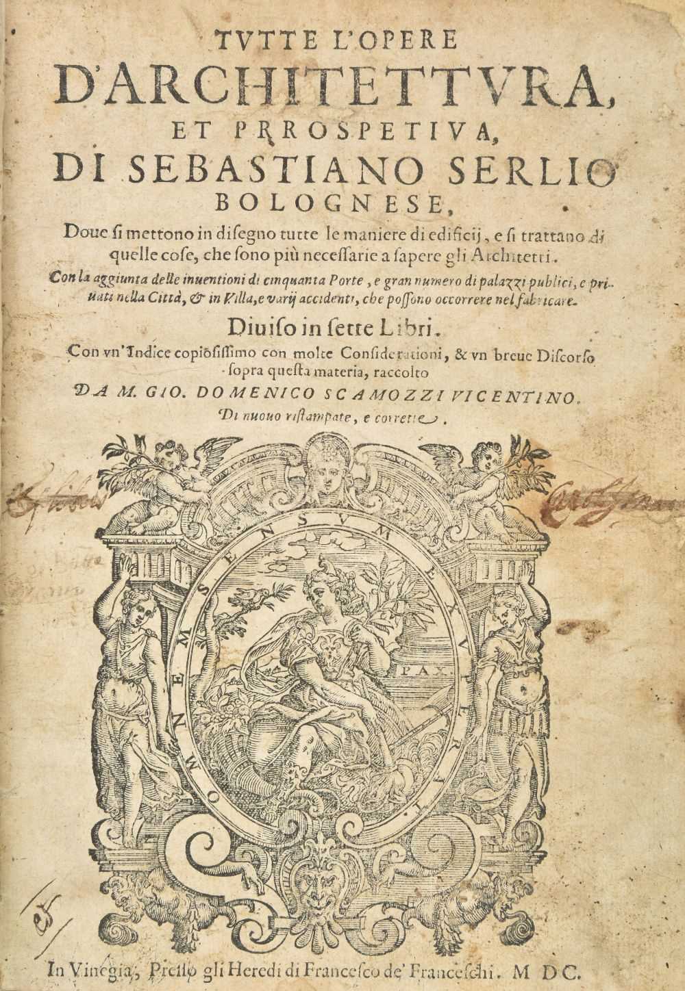 Lot 360 - Serlio (Sebastiano). Tutte l'Opere d'Architettura, et Prrospetiva, Venice, 1600