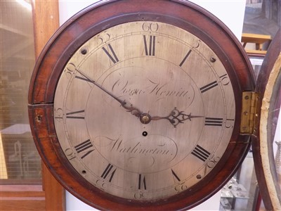 Lot 33 - Clock. An 18th century mahogany case wall clock