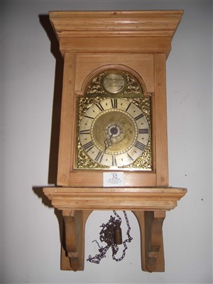 Lot 32 - Clock. An 18th century hooded wall clock by William Risbridger of Dorking