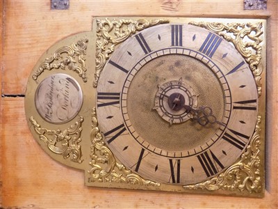 Lot 32 - Clock. An 18th century hooded wall clock by William Risbridger of Dorking
