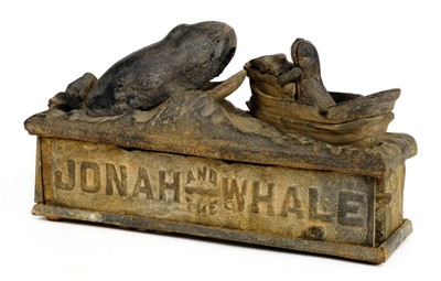 Lot 71 - Money Bank. A 19th Century novelty cast iron money bank 'Jonah and the Whale'