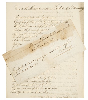 Lot 273 - Macartney (George). Signed sentiment, ‘Macartney’ from the end of a letter, December 1780