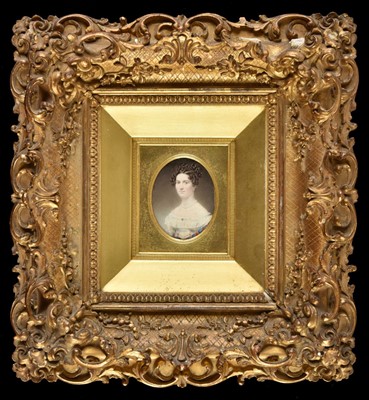 Lot 249 - Miniature. Portrait of a young lady, circa 1840