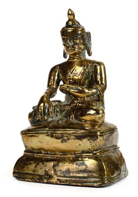 Lot 94 - Buddha.  A 19th century Sino-Tibetan brass buddha