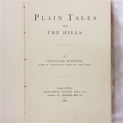 Lot 421 - Kipling, Rudyard. Plain Tales from the Hills, early issue, Calcutta, 1888
