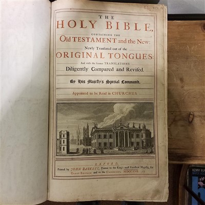 Lot 316 - Bible [English]. The Holy Bible, 2 volumes, Oxford: John Baskett, 1717/1716