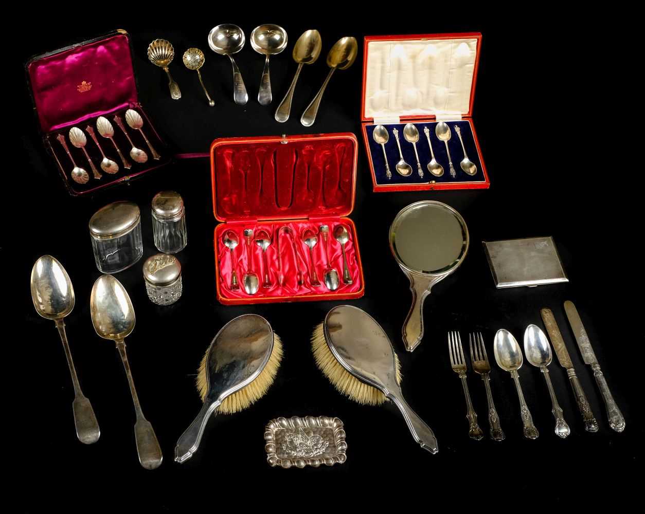 Lot 47 - Silver. A mixed collection of silver items