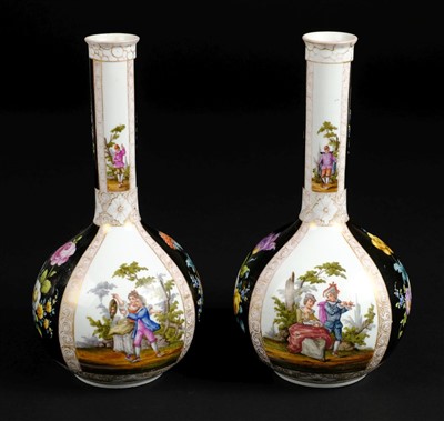 Lot 85 - Dresden Porcelain. A late 19th century Dresden porcelain ovoid vase and cover