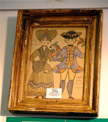 Lot 294 - Sussel-Washington Artist (after). George Washington and his wife, late 19th century