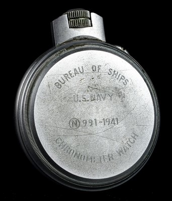 Lot 38 - Pocket Watch. A WWII U.S. Navy Chronometer pocket watch by Hamilton Lancaster