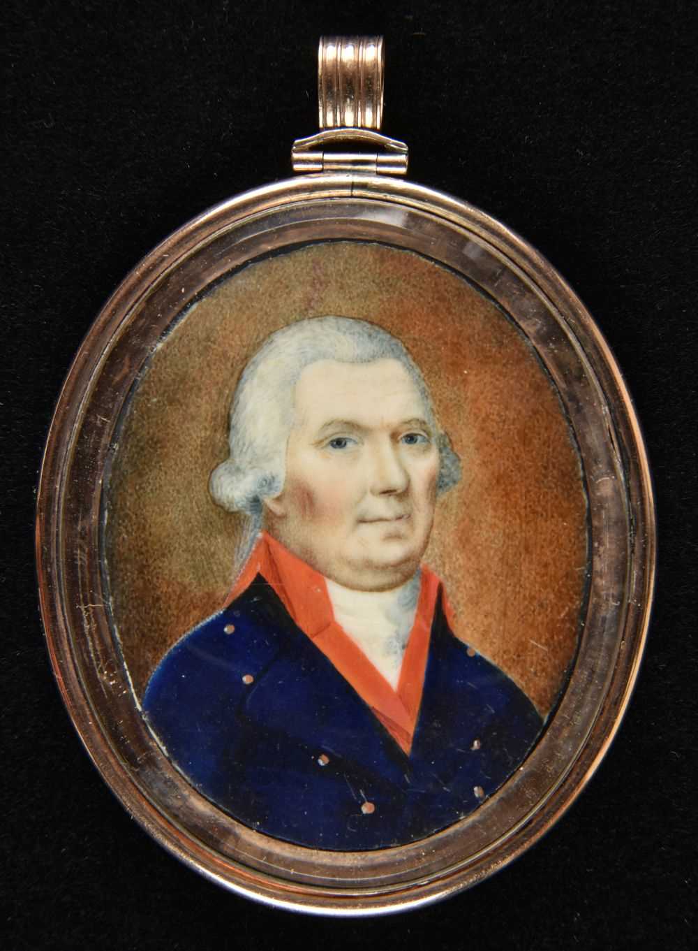 Lot 239 - Miniature. Double pedant frame containing portraits of a husband and wife, circa 1780s