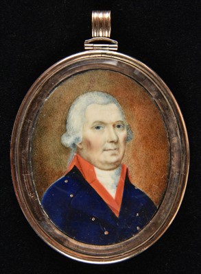 Lot 332 - Miniature. Double pendant frame containing portraits of a husband and wife, circa 1780s