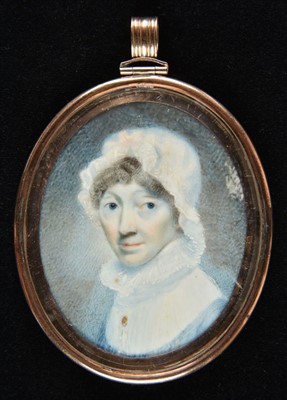 Lot 239 - Miniature. Double pedant frame containing portraits of a husband and wife, circa 1780s