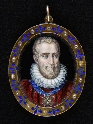 Lot 250 - Miniature. Portrait of King Henry IV of France, probably 19th century