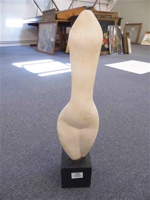 Lot 143 - Abstract Sculpture. A modern carved marble abstract female torso