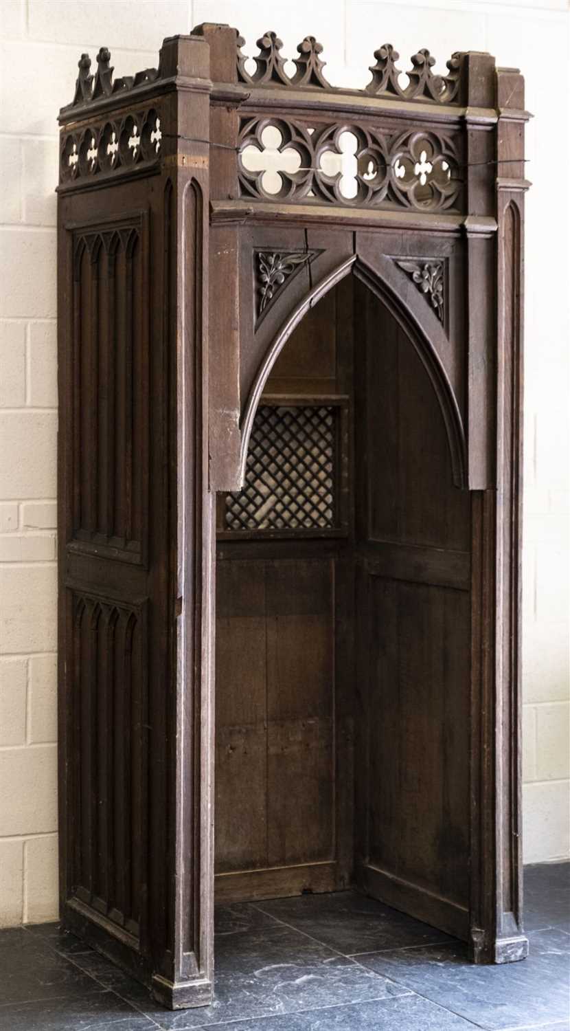 Lot 131 - Confessional Box. A section of a Victorian