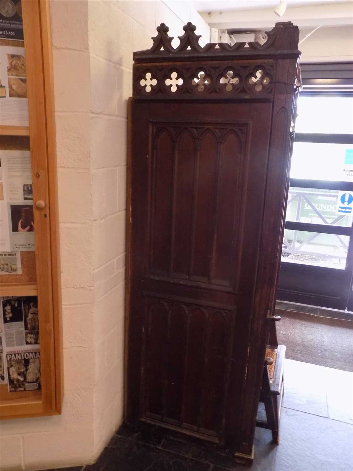 Lot 131 - Confessional Box. A section of a Victorian