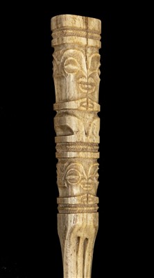 Lot 111 - Marquesas Islands. A French Polynesia carved bone fan handle