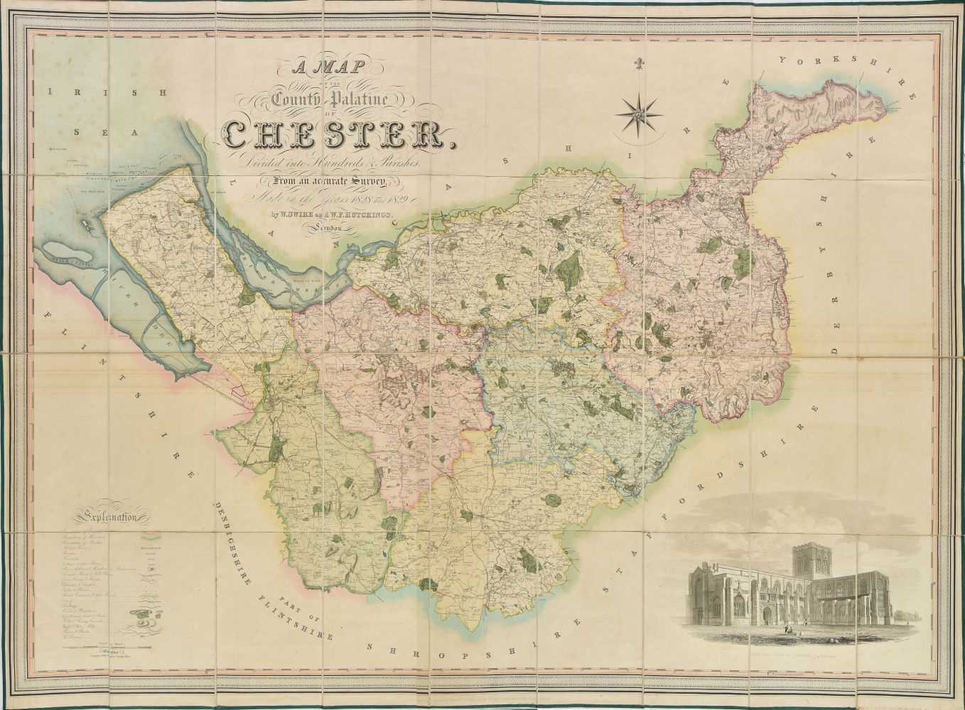 Lot 98 - Cheshire. Swire (W. & Hutchings W. F.). Large scale map. 1830