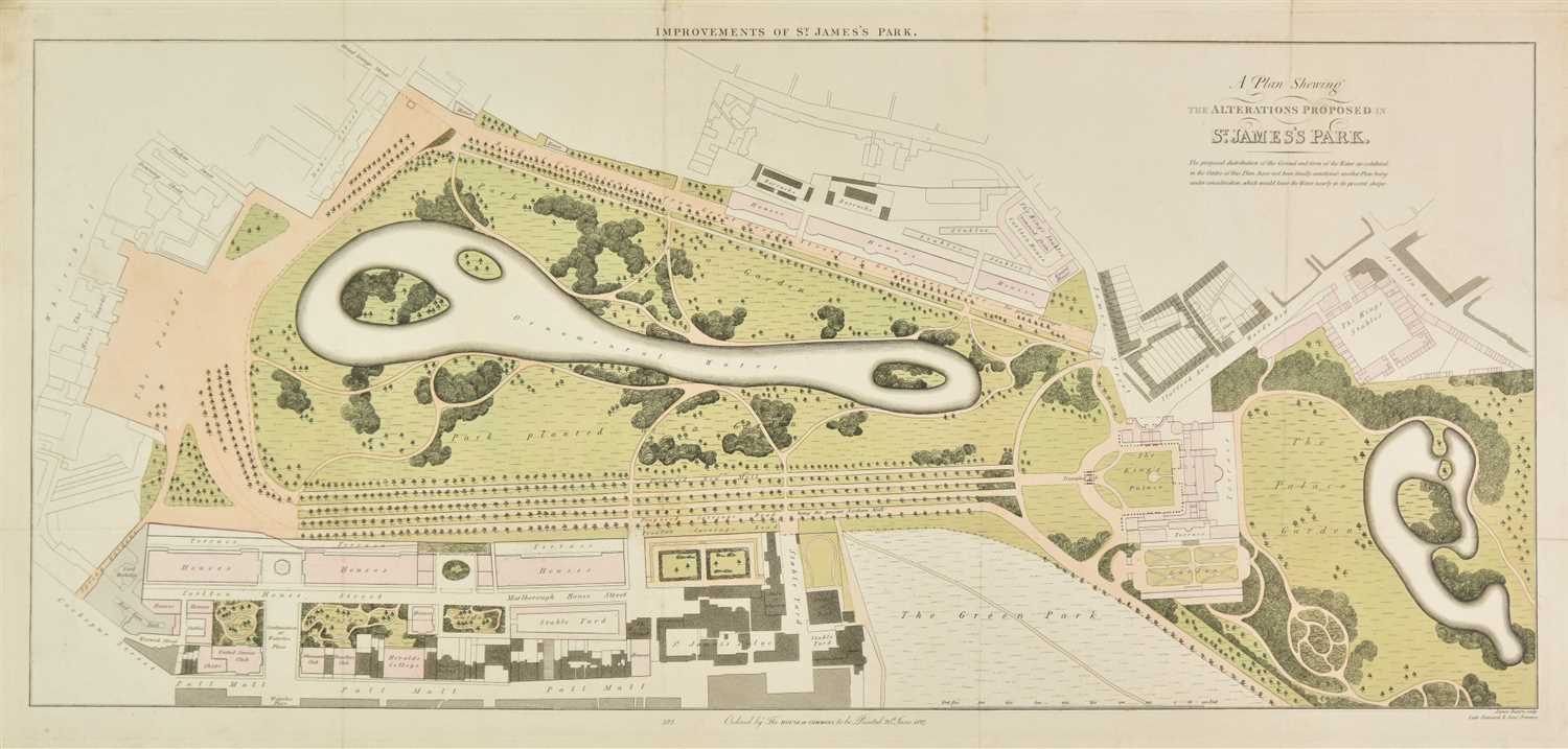 Lot 125 - London. Basire (James), Plan of St. James's Park, 1827