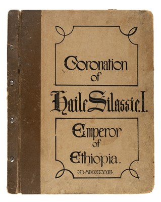 Lot 130 - Scrap album of the occasion of the Coronation of Haile Selassie I, 2 November 1930