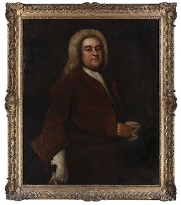 Lot 231 - English School. Portrait of a Gentleman, thought to be Stephen Peloquin, circa 1740