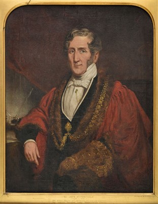 Lot 255 - Wadham (B.B., 19th Century). Portrait of Sir John Kerle Haberfield in mayor's official robes, 1845