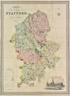 Lot 145 - Staffordshire. Phillips (J. & Hutchings W. F.), Large scale map, 1832.