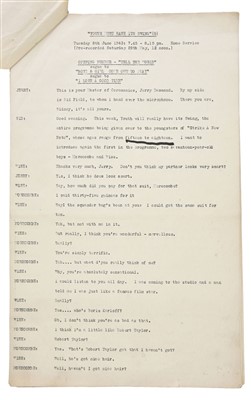 Lot 252 - Morecambe & Wise. Original typescript of the 'Youth Must Have its Swing' sketch