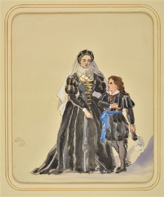 Lot 299 - Alice (Princess, 1843-1878). Study of theatrical costume, 1860