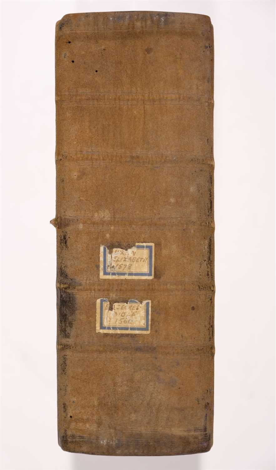 Lot 312 - Bible [English]. [The Bible. Translated according to the Ebrew and Greeke…, 1580]