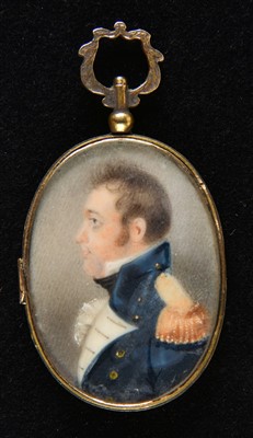 Lot 244 - Miniature. Portrait of a naval officer, early 19th century