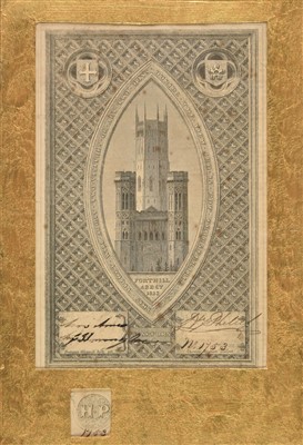 Lot 236 - Fonthill Abbey Sale. Entry ticket to the Fonthill Abbey sale of 1823