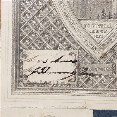 Lot 236 - Fonthill Abbey Sale. Entry ticket to the Fonthill Abbey sale of 1823