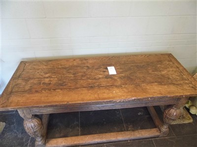 Lot 141 - Table. A good 18th century oak refectory table