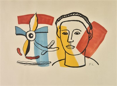 Lot 383 - Leger (Fernand, 1881-1955). Composition avec Fleur et Visage, circa 1950s