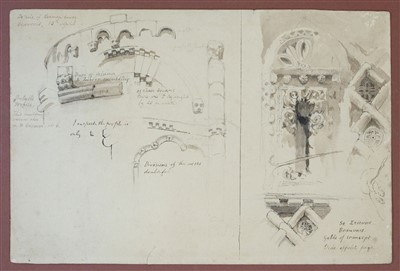 Lot 290 - Ruskin (John, 1819-1900). Studies of Architecture at the Church of St. Etienne, Beauvais