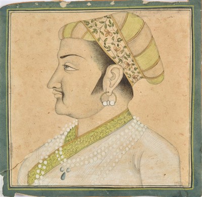 Lot 219 - Mughal School. Portrait of the Mughal emperor Jahangir (r. 1605-27), late 17th century