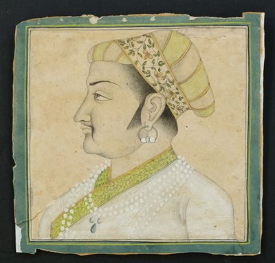 Lot 219 - Mughal School. Portrait of the Mughal emperor Jahangir (r. 1605-27), late 17th century