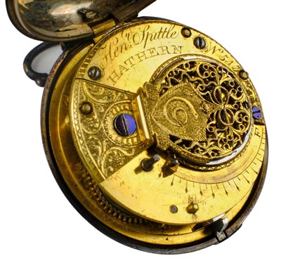 Lot 37 - Pocket Watch. A George III silver pair case pocket watch by Henry Spittle of Hathern