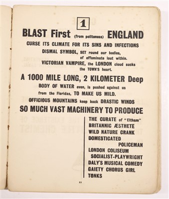 Lot 424 - Lewis (Wyndham). Blast, volume I only, 1914