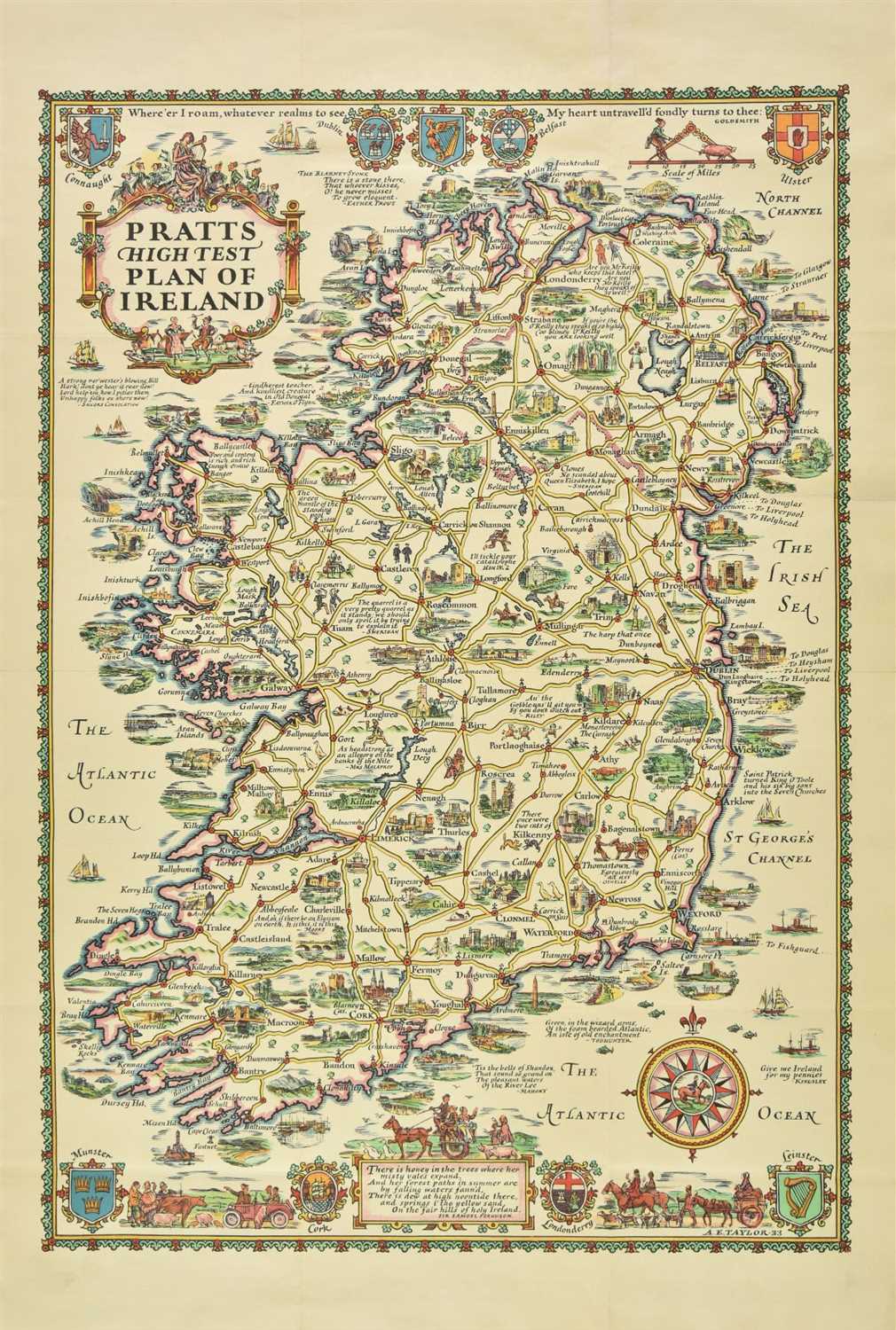 Lot 30 - Ireland. Pratts High Test Plan of Ireland, 1933